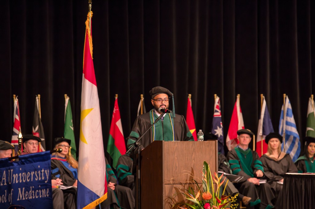 MUA Student Giving Speech in Graduation Ceremony
