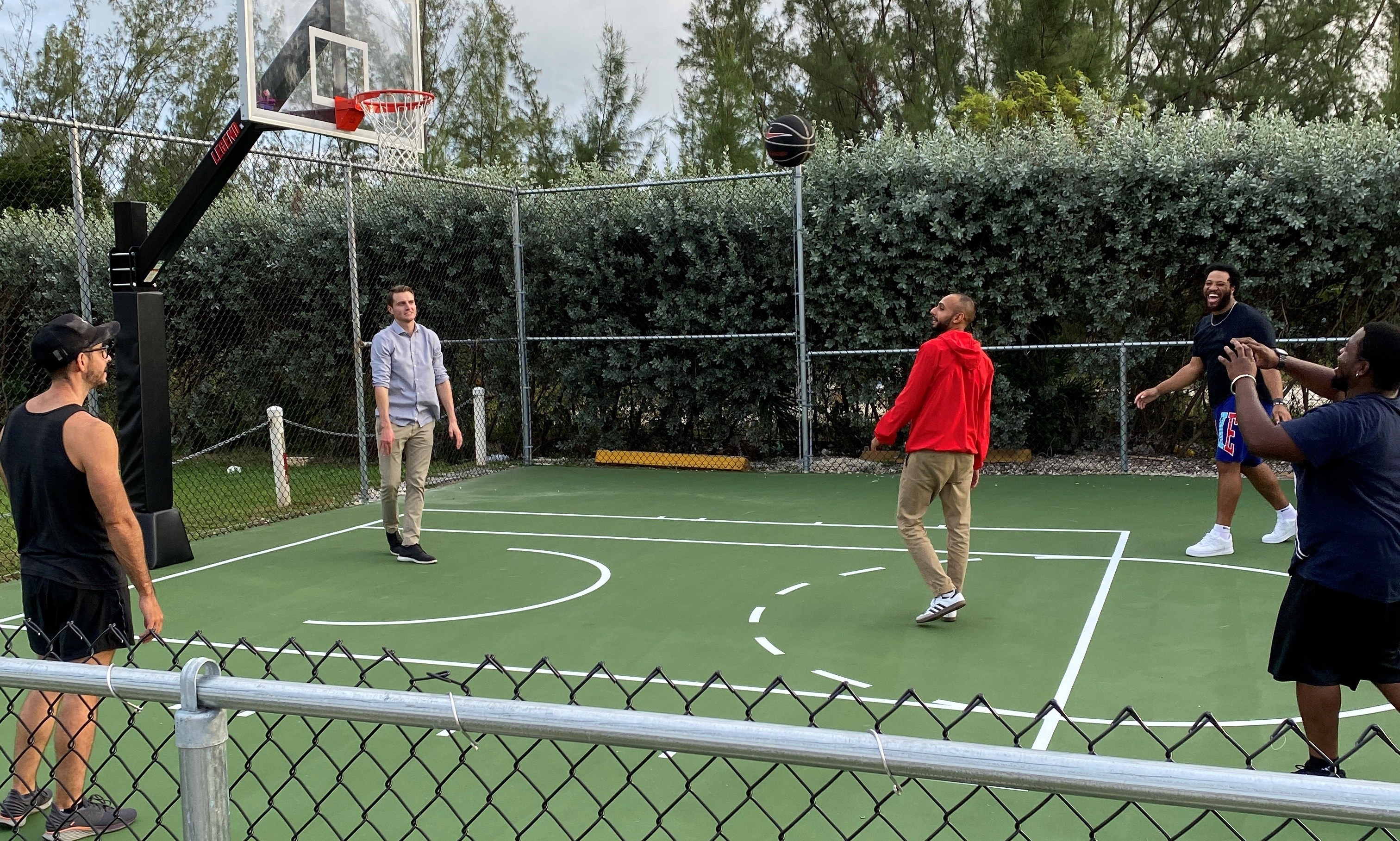 SMU students take time out from studying to play some basketball